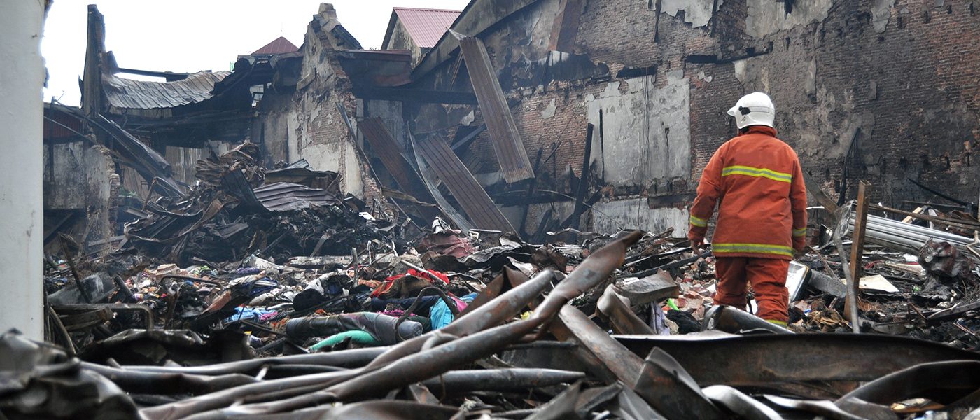 ESI team presenting commercial fire investigation findings